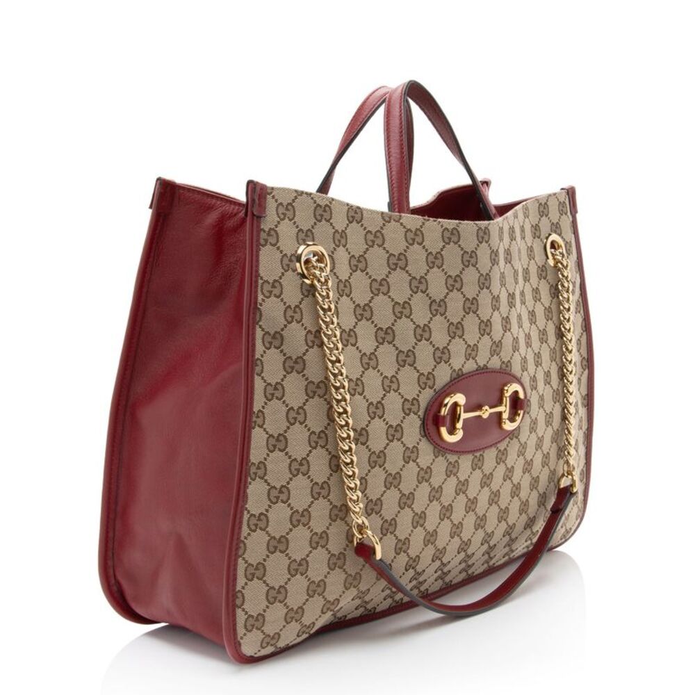 Gucci GG Canvas Horsebit 1955 Chain Large Tote - Picture 2 of 16